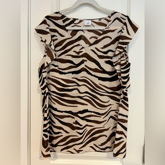 CAbi Zebra Print Sleeveless Blouse - Picture 1 of 2